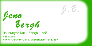 jeno bergh business card